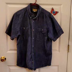Scandia Woods Men's Denim Short Sleeve Shirt, Size L